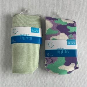 The children’s place rights girls 4-5 camo green stripe